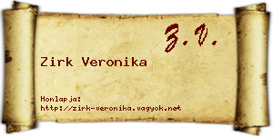Zirk Veronika névjegykártya